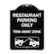 Signmission Restaurant Parking Tow-Away Zone W/ Car Tow Graphic Heavy-Gauge Alum Sign, 24" x 18", BW-1824-22978 A-DES-BW-1824-22978 - alternate 1